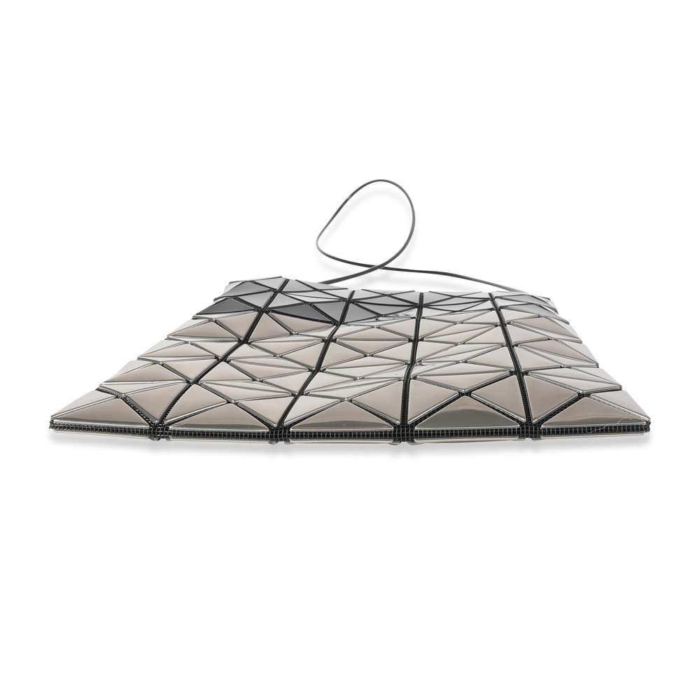 Bao Bao Issey Miyake Gray & Silver Vinyl Prism Mini Pochette Matte - Picture 5 of 7